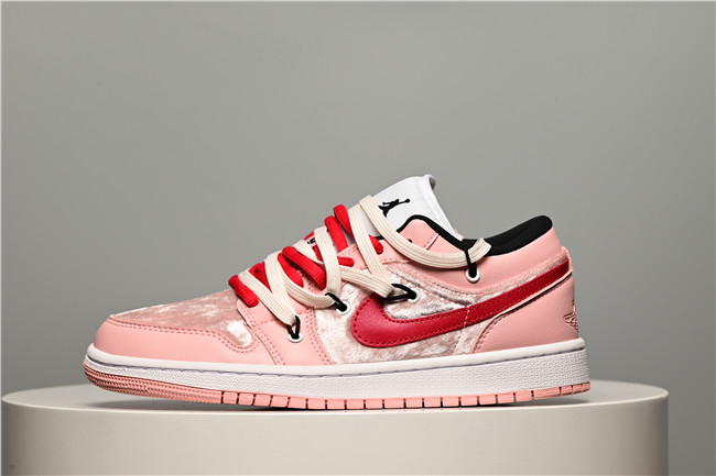 Women's Running Weapon Air Jordan 1 Low Pink Shoes 0377